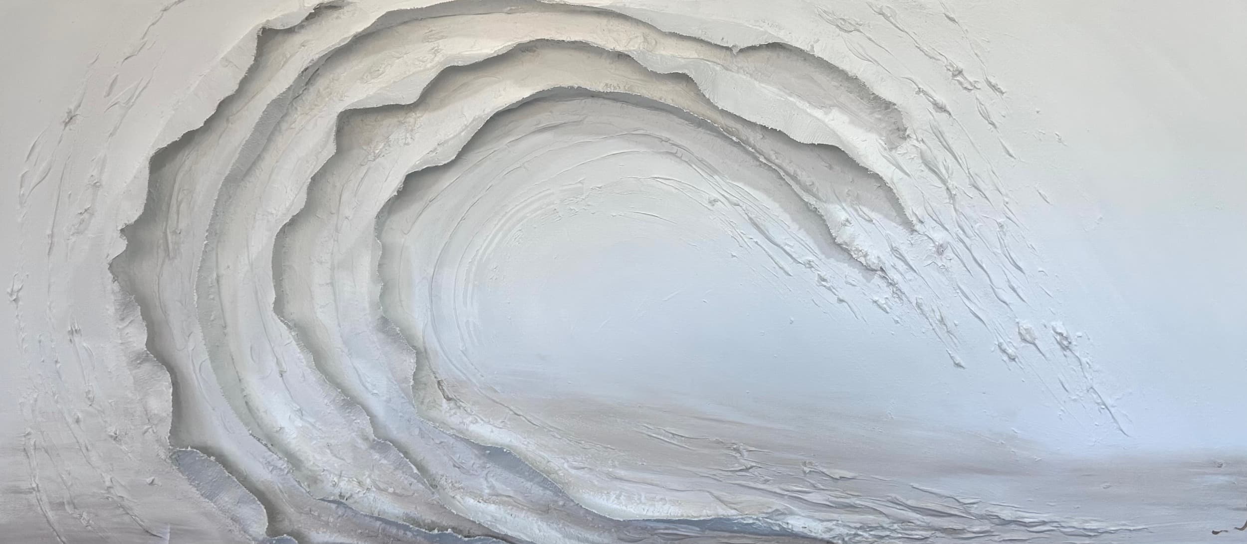 3 D wave organic 2 — original mixed media on canvas by Malu Moreira, 180 × 79.9 cm (70.9" × 31.5")