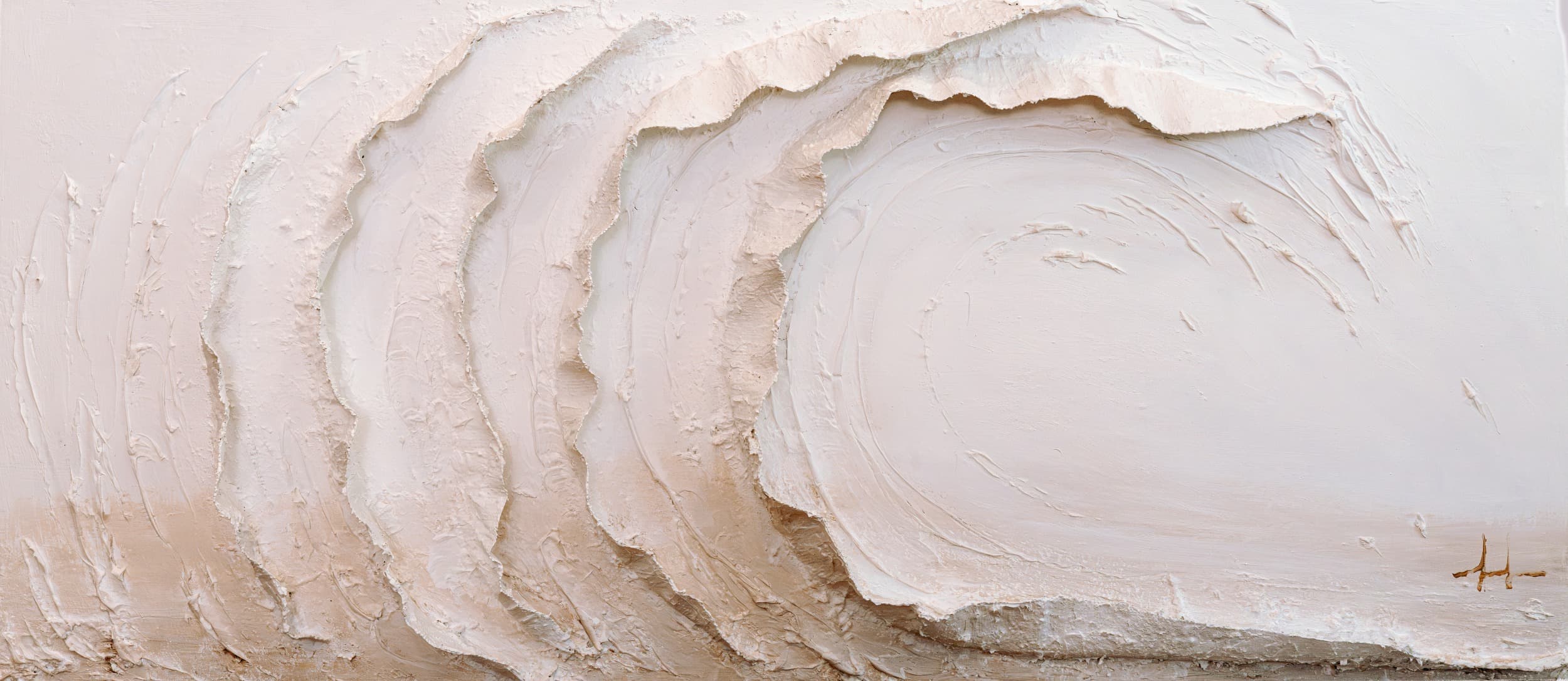 3D wave organic — original mixed media on canvas by Malu Moreira, 150 × 66 cm (59.1" × 26")