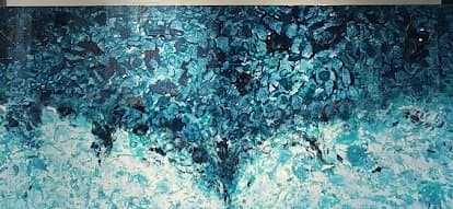 Azul Profundo — original mixed media on canvas by Malu Moreira, 180 × 80 cm (70.9" × 31.5")