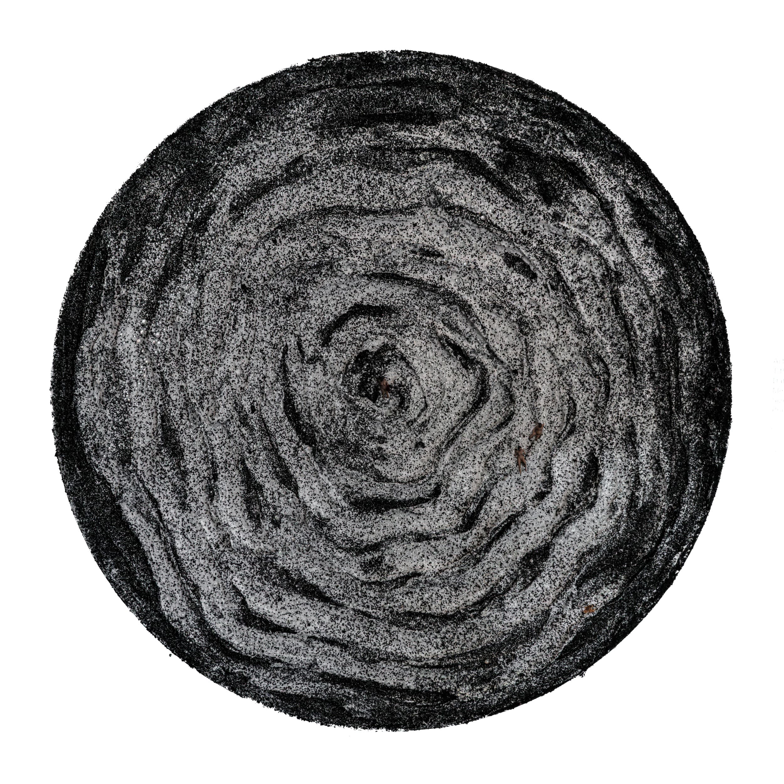 beach babilonia — original mixed media on canvas by Malu Moreira, 44 cm diameter (17.3" diameter)