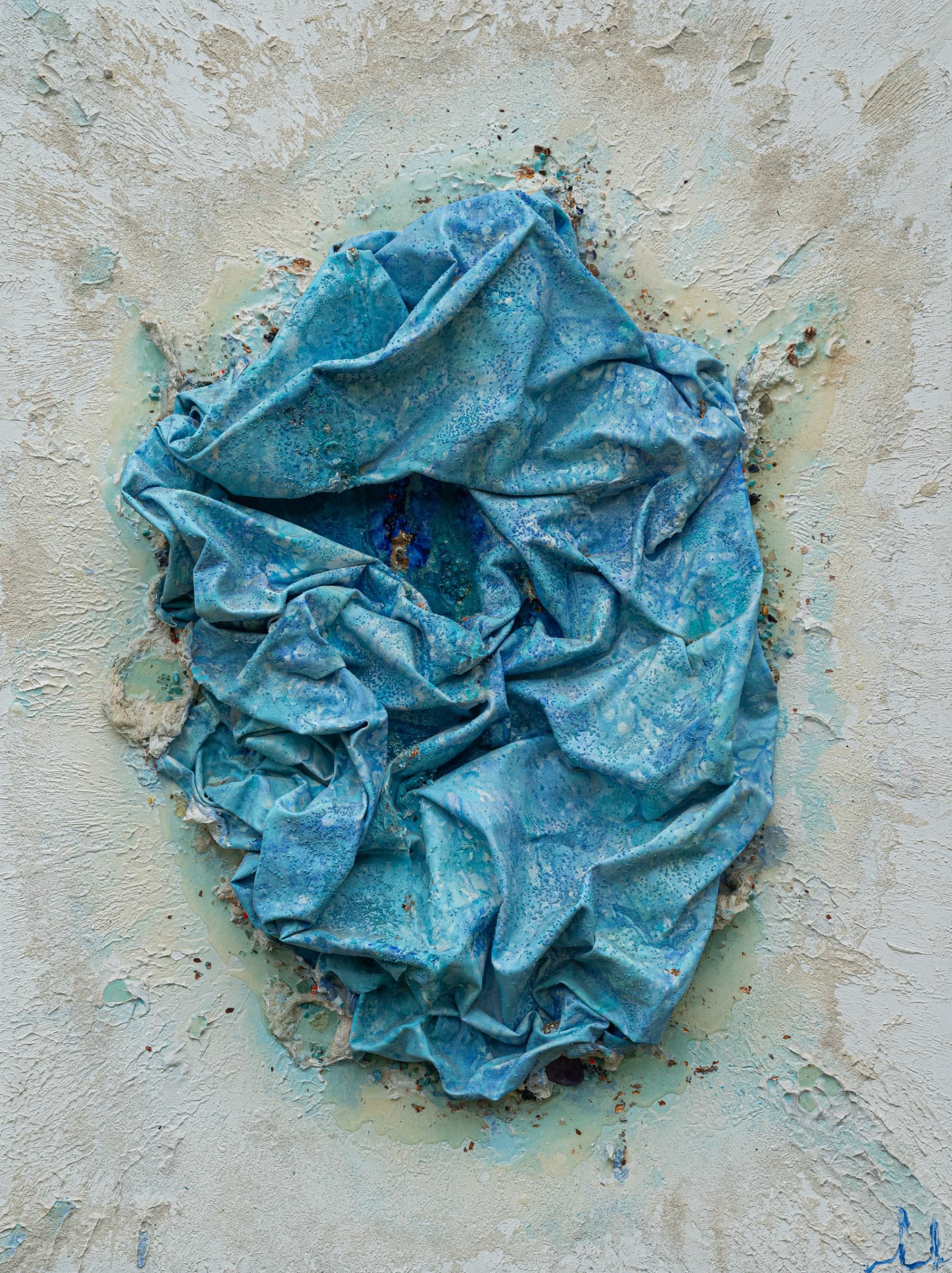 Cenote — original mixed media on canvas by Malu Moreira, 90 × 120 cm (35.4" × 47.2")