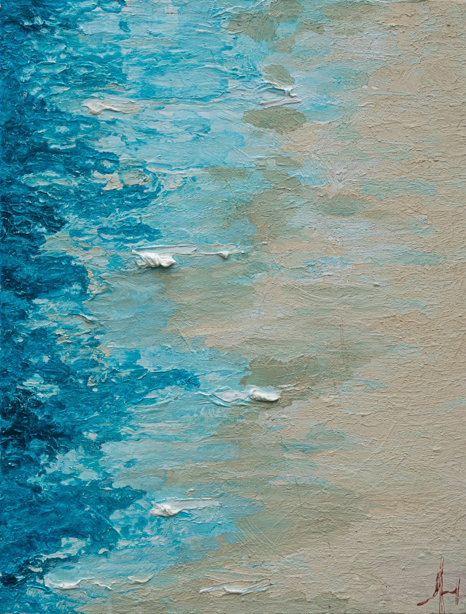 Playa Minas — original mixed media on canvas by Malu Moreira, 60 × 80 cm (23.6" × 31.5")