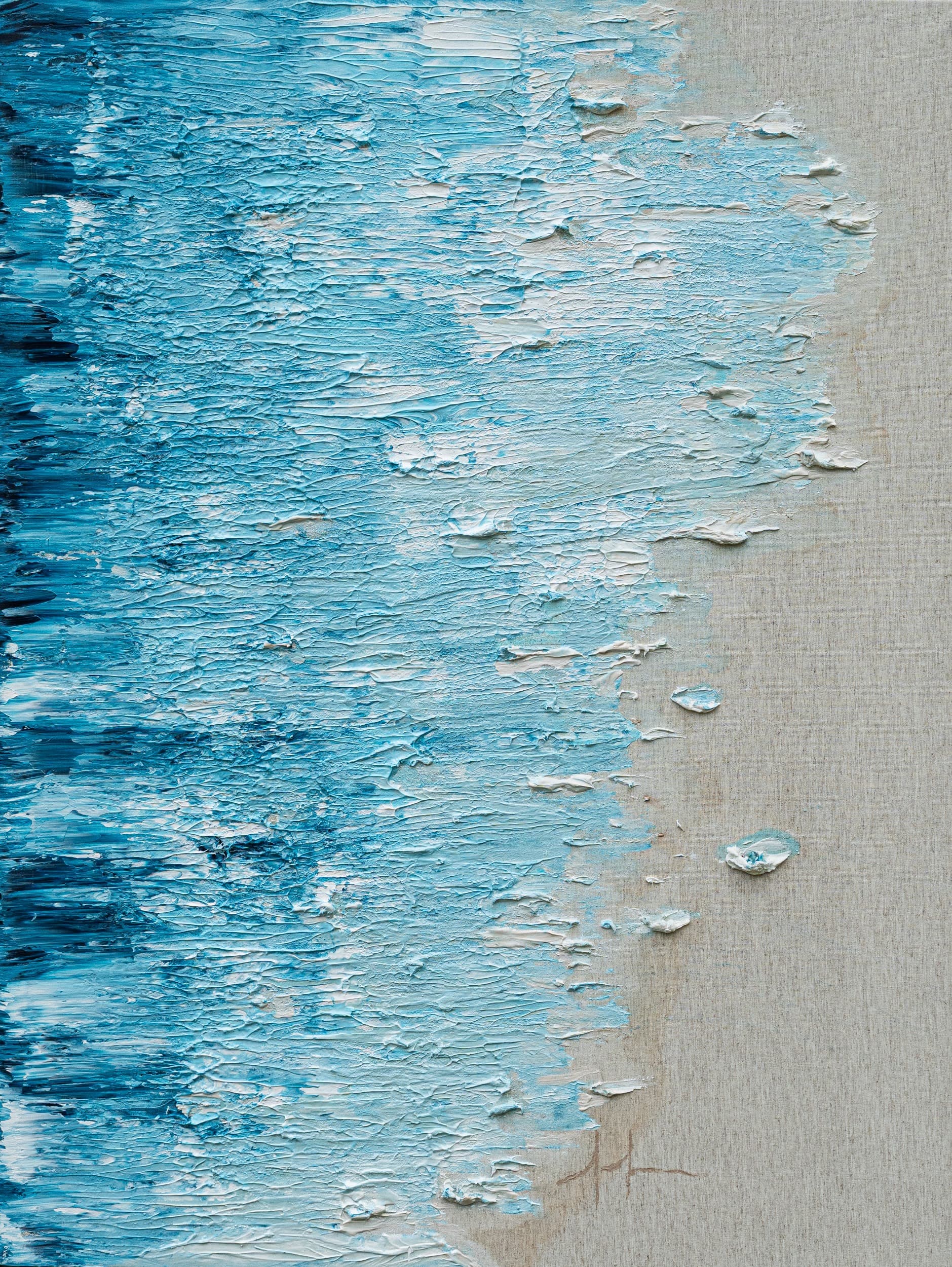 Playa Sob Liño — original mixed media on canvas by Malu Moreira, 90 × 121.6 cm (35.4" × 47.9")