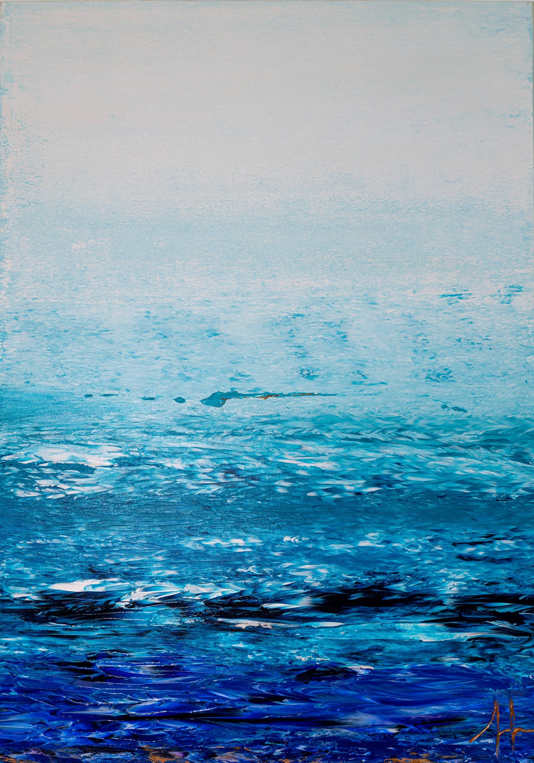 serie conchal ocean deep — original mixed media on canvas by Malu Moreira, 104 × 150 cm (40.9" × 59.1")
