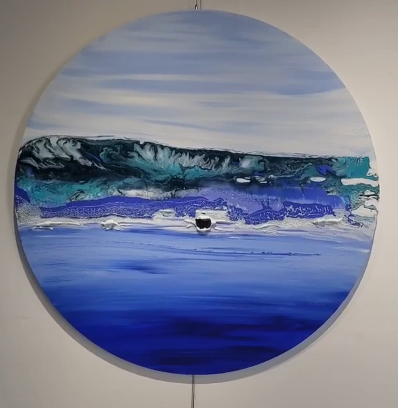 Solar Tide — original mixed media on canvas by Malu Moreira, 120 × 90 cm (47.2" × 35.4")