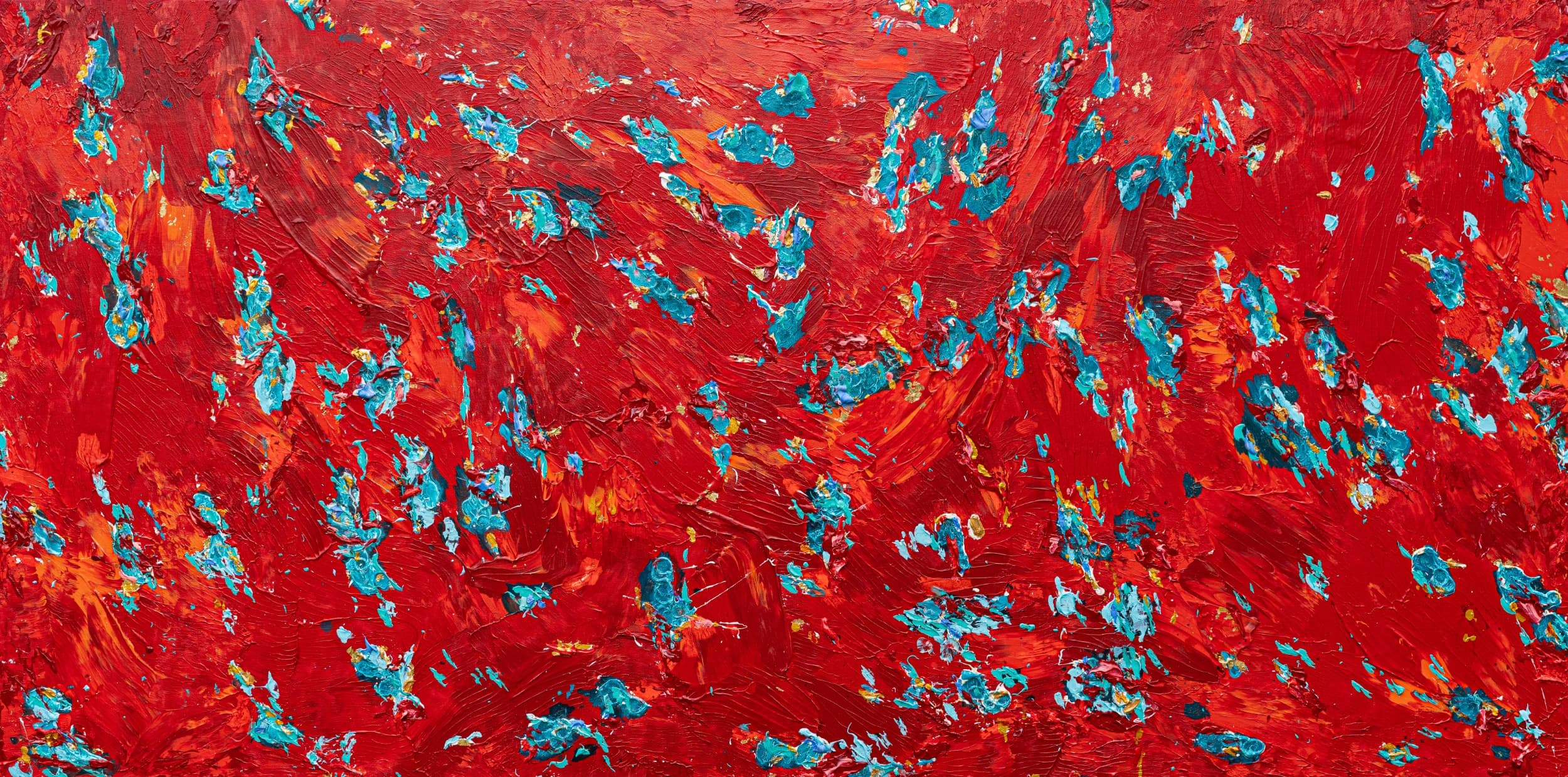 Submerso — original mixed media on canvas by Malu Moreira, 200 × 100 cm (78.7" × 39.4")