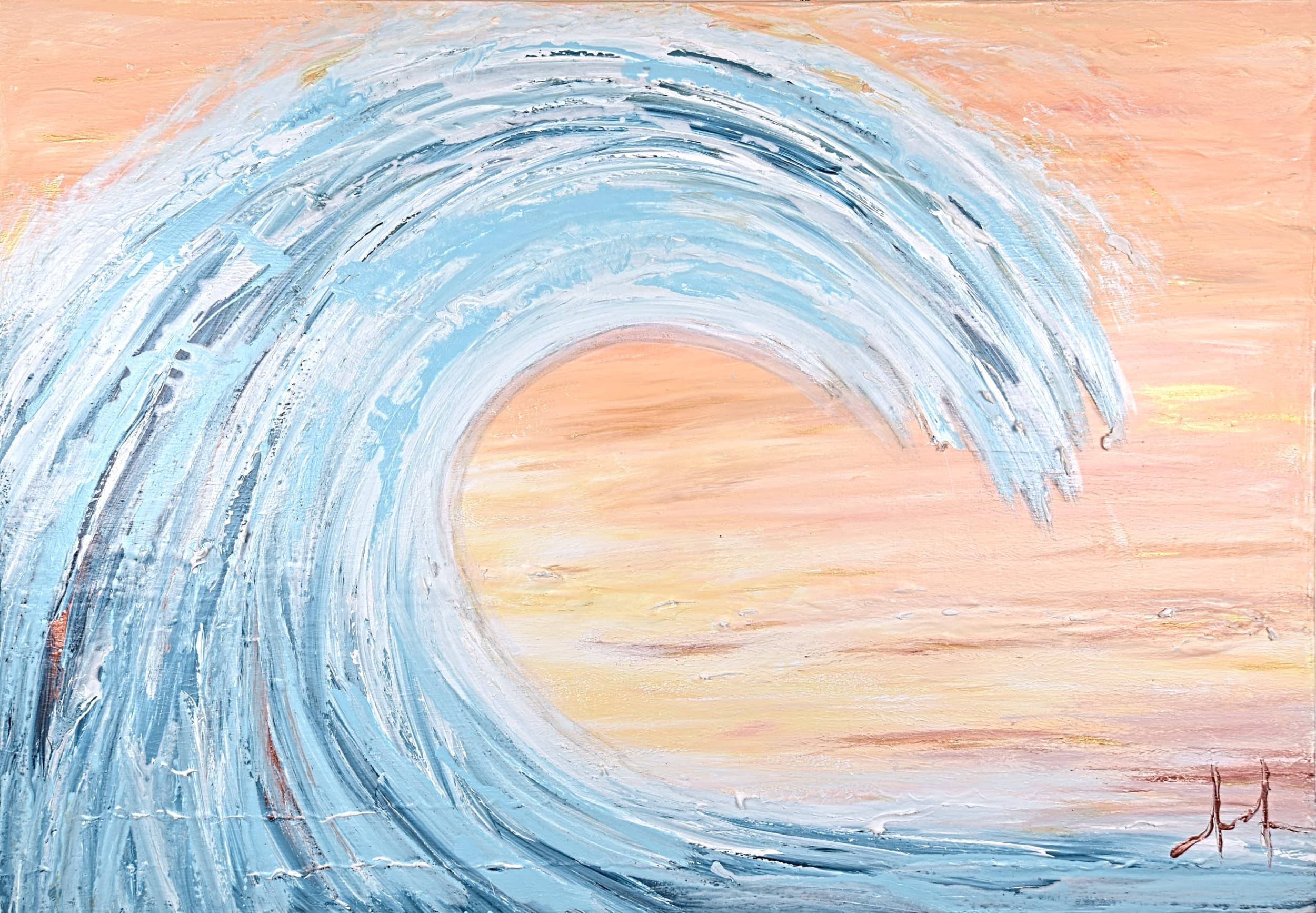 Surf Paradise — original mixed media on canvas by Malu Moreira, 130 × 89.8 cm (51.2" × 35.4")