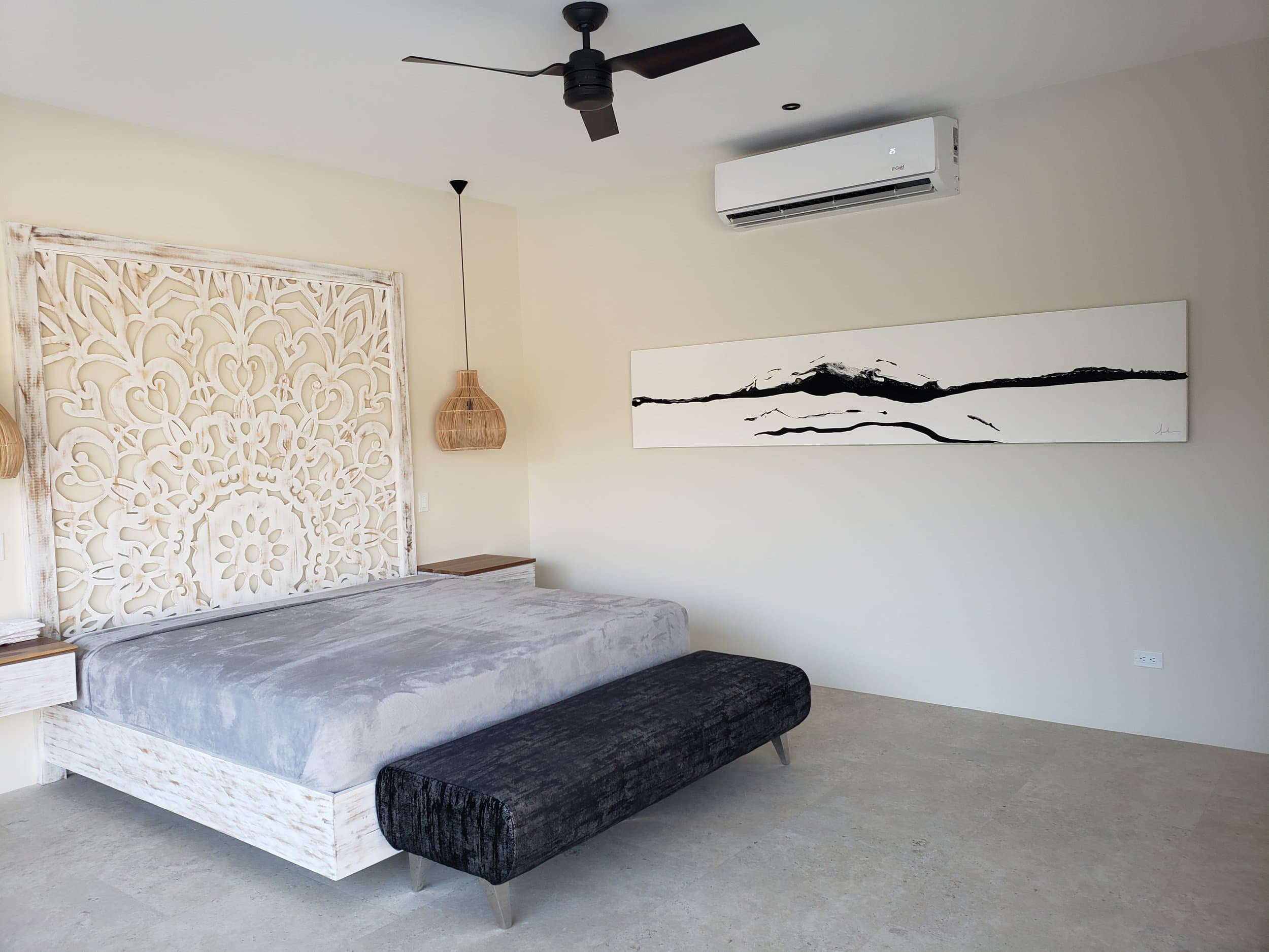 An original painting by Malu Moreira installed in a home — collected work 17, Guanacaste, Costa Rica