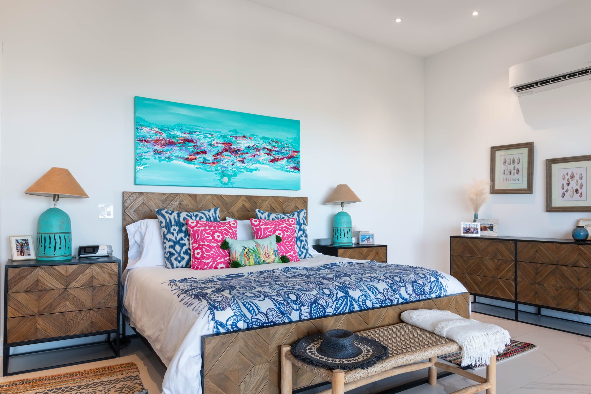 An original painting by Malu Moreira installed in a home — collected work 21, Guanacaste, Costa Rica