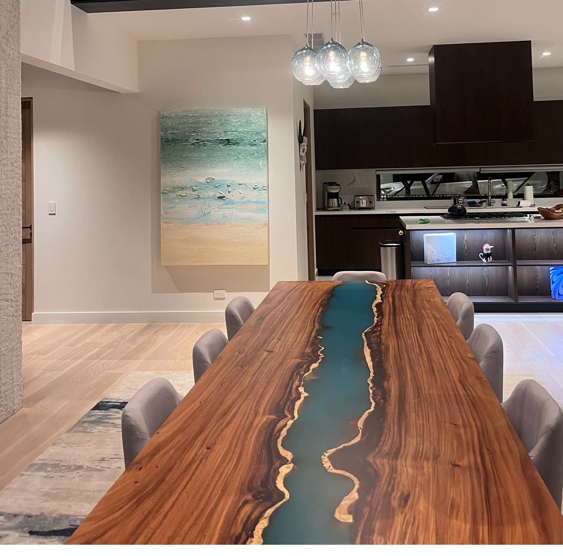 An original painting by Malu Moreira installed in a home — collected work 20, Guanacaste, Costa Rica