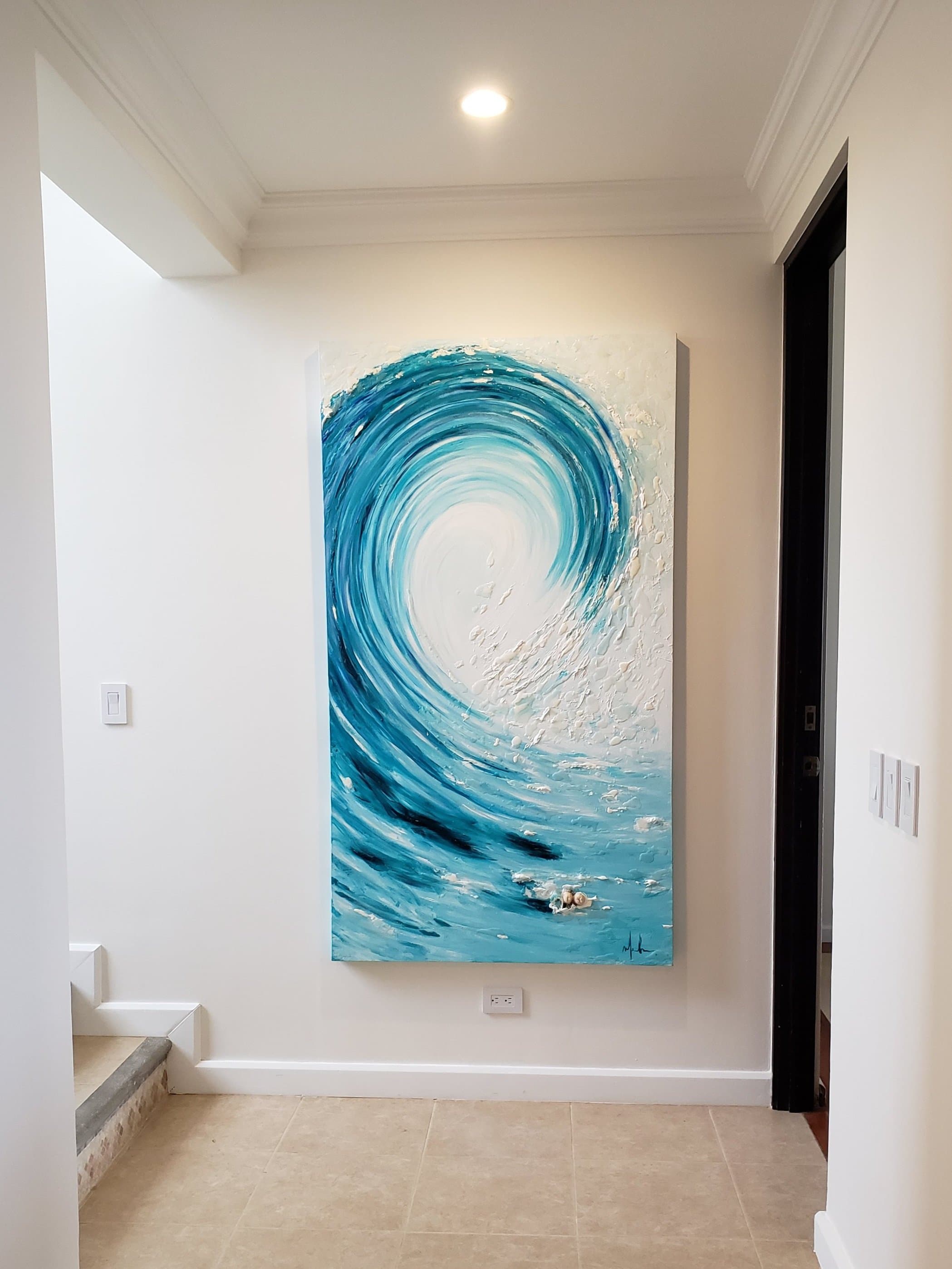 An original painting by Malu Moreira installed in a home — collected work 24, Guanacaste, Costa Rica