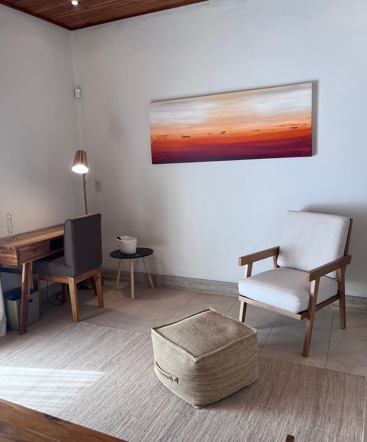 An original painting by Malu Moreira installed in a home — collected work 36, Guanacaste, Costa Rica