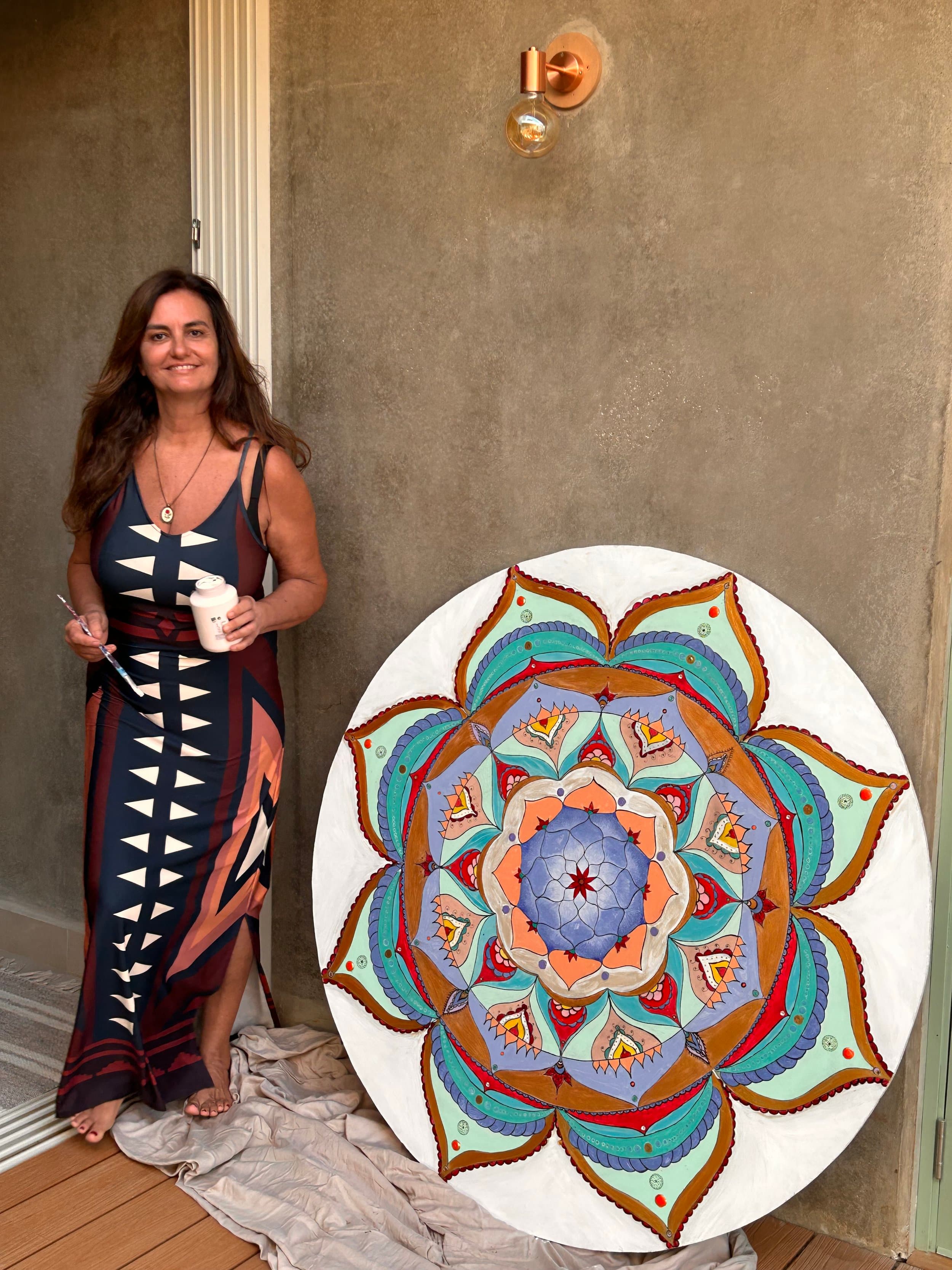 An original painting by Malu Moreira installed in a home — collected work 16, Guanacaste, Costa Rica