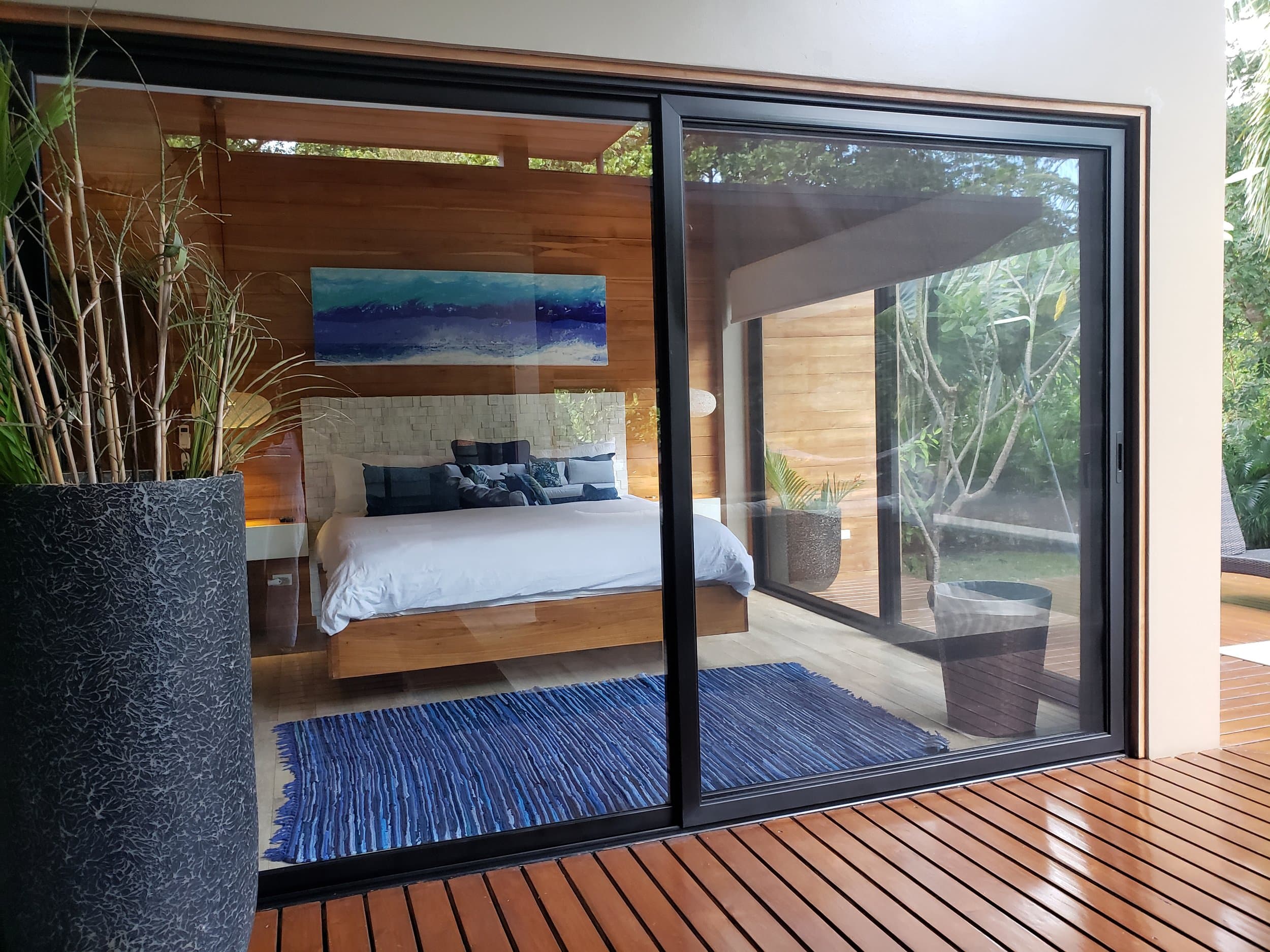 An original painting by Malu Moreira installed in a home — collected work 29, Guanacaste, Costa Rica