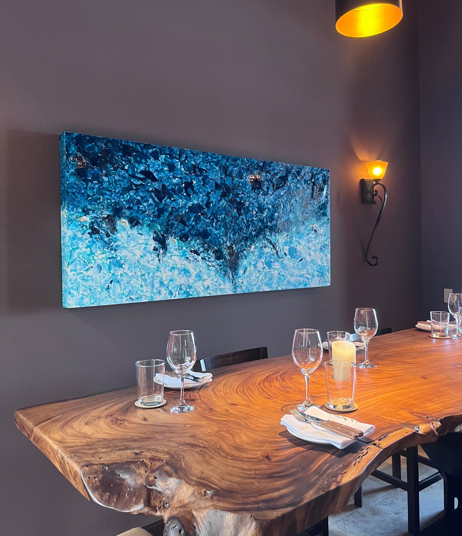 An original painting by Malu Moreira installed in a home — collected work 31, Guanacaste, Costa Rica
