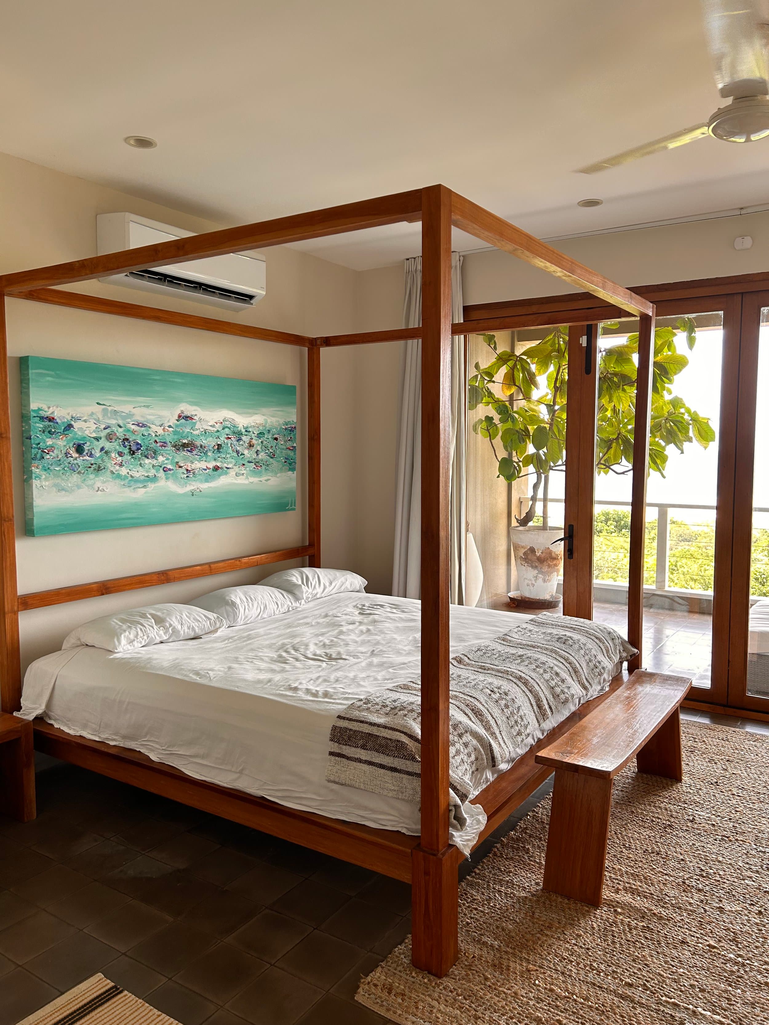 An original painting by Malu Moreira installed in a home — collected work 40, Guanacaste, Costa Rica