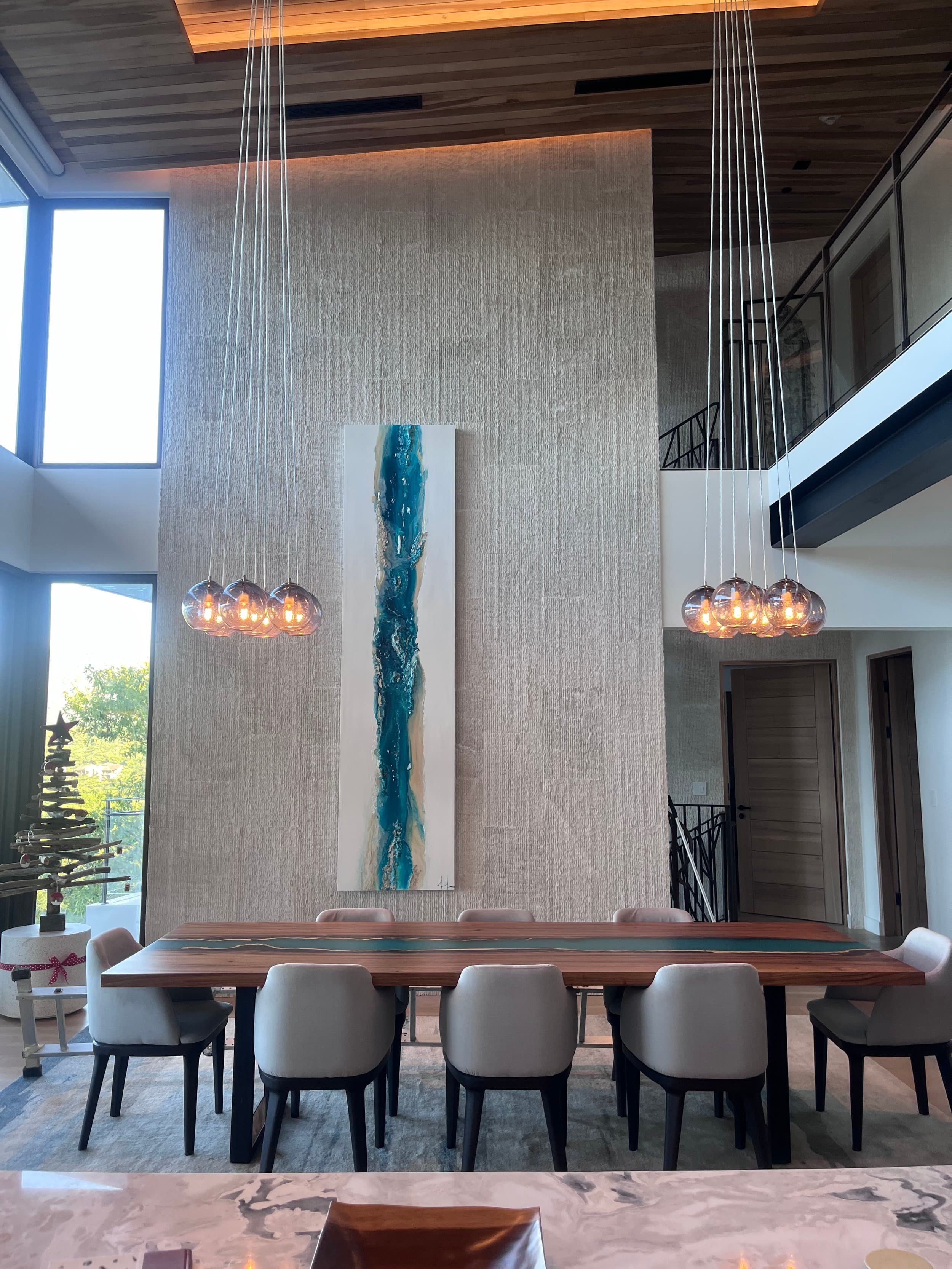 An original painting by Malu Moreira installed in a home — collected work 48, Guanacaste, Costa Rica