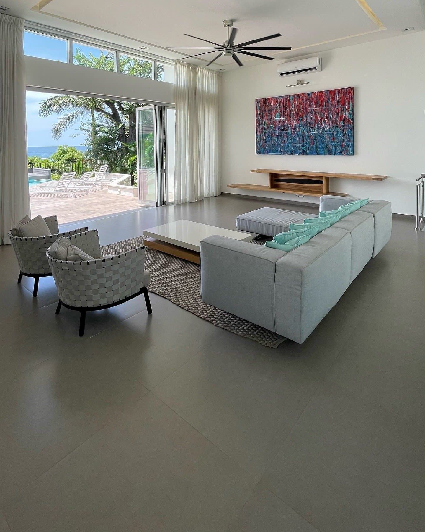 An original painting by Malu Moreira installed in a home — collected work 33, Guanacaste, Costa Rica