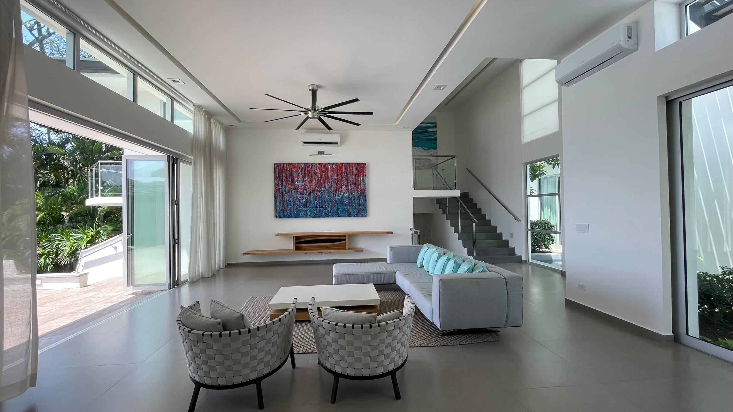 An original painting by Malu Moreira installed in a home — collected work 44, Guanacaste, Costa Rica