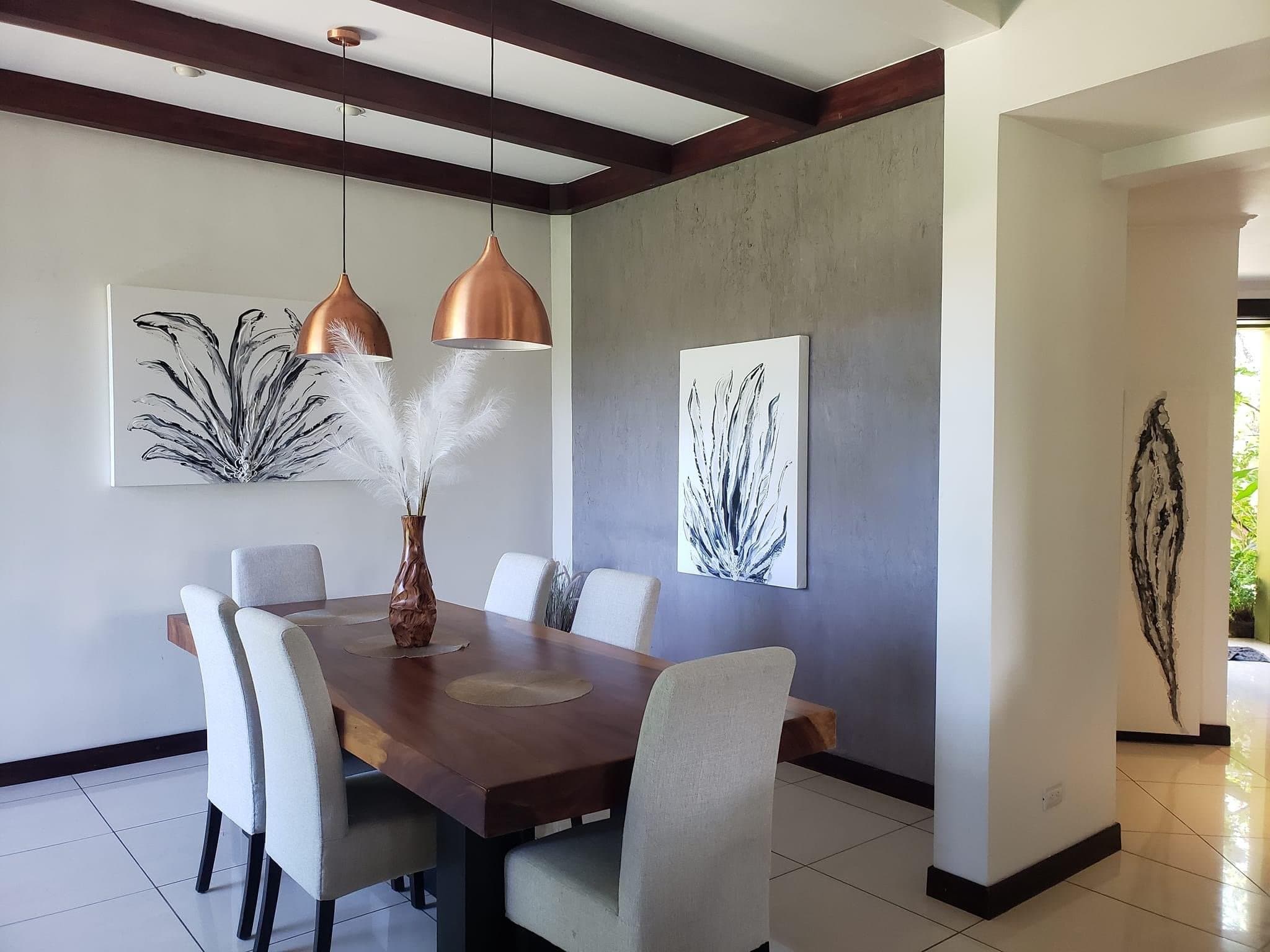An original painting by Malu Moreira installed in a home — collected work 46, Guanacaste, Costa Rica