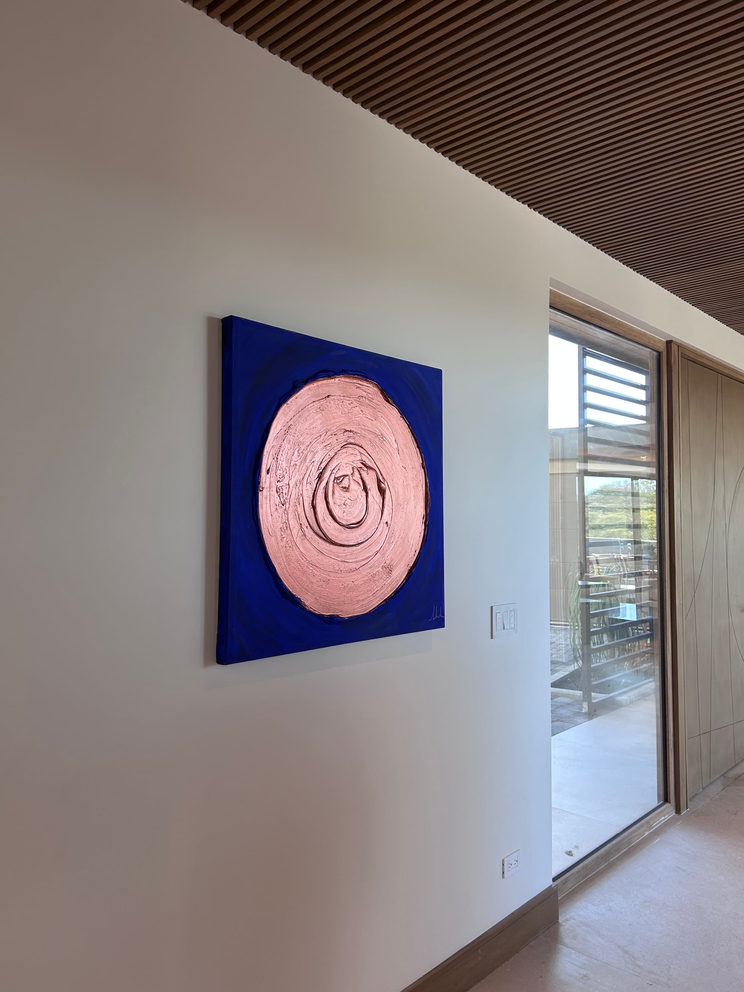 An original painting by Malu Moreira installed in a home — collected work 47, Guanacaste, Costa Rica