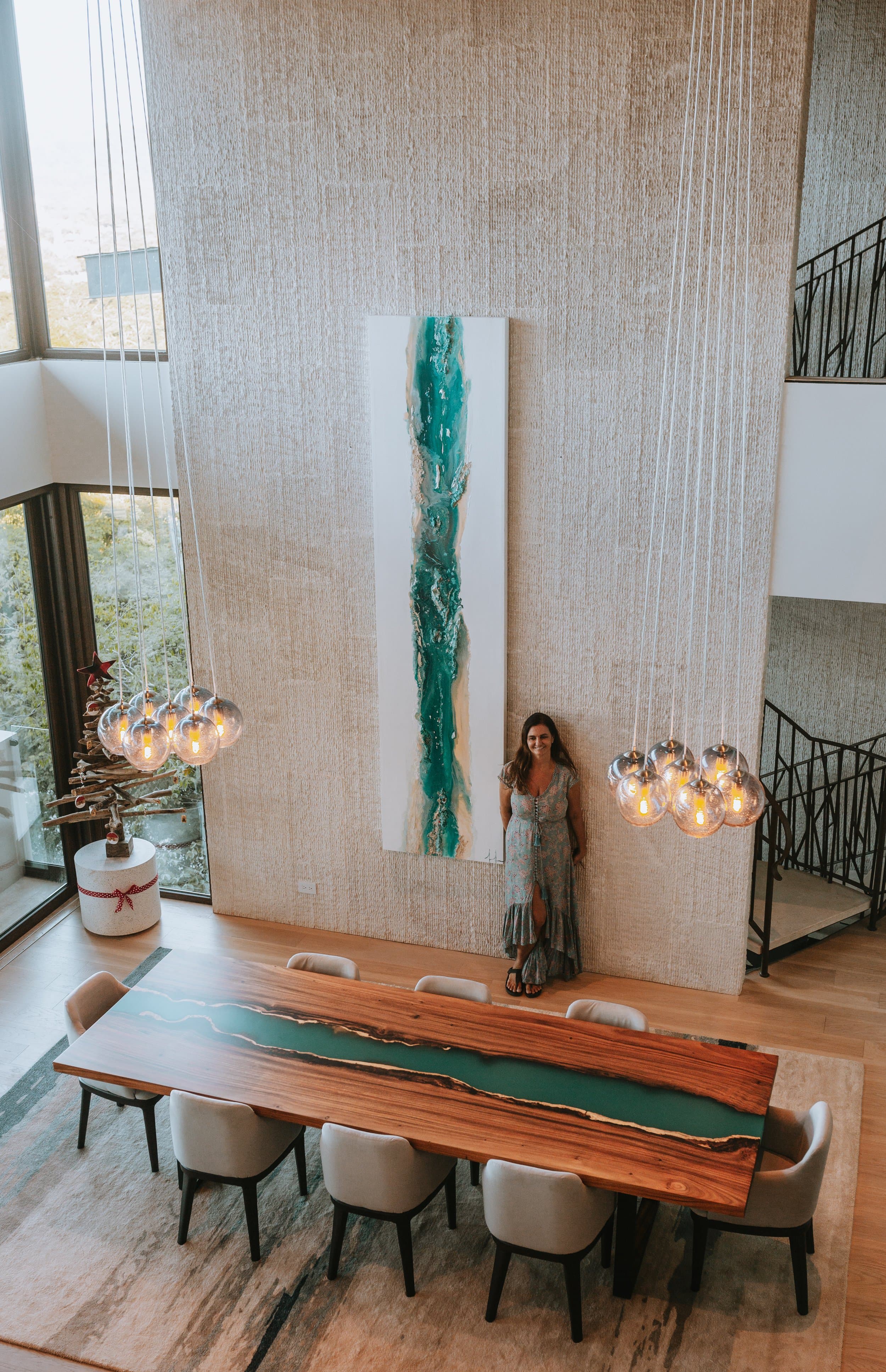 An original painting by Malu Moreira installed in a home — collected work 1, Guanacaste, Costa Rica