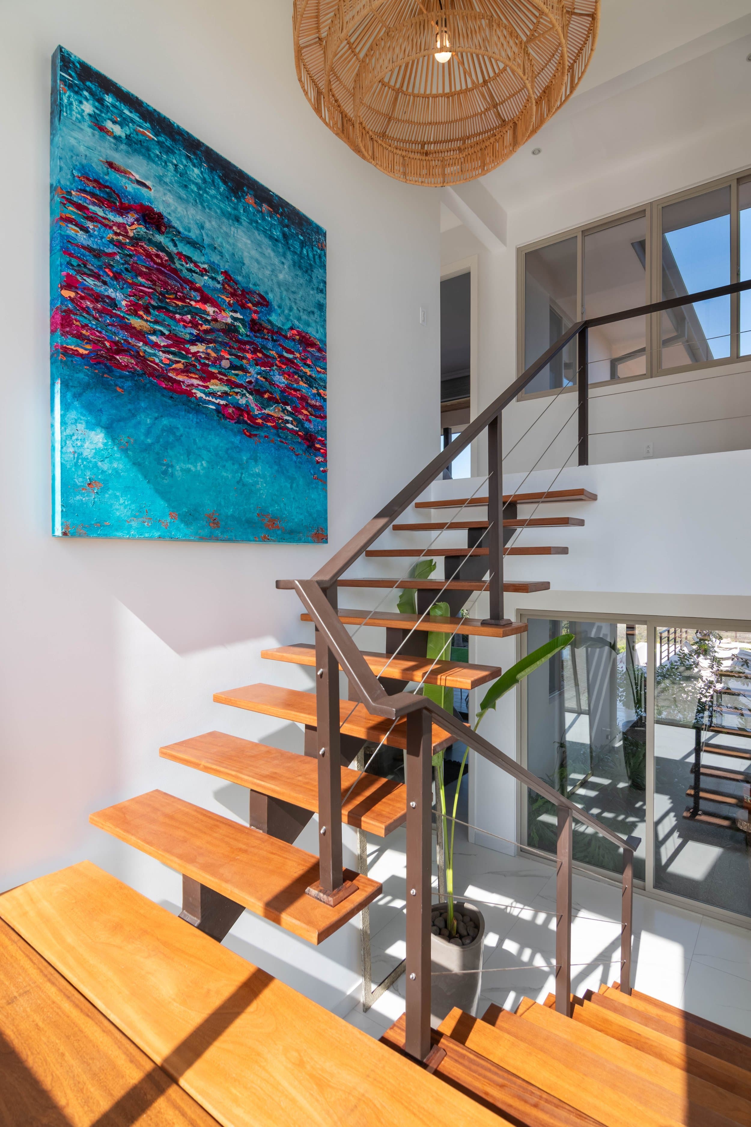 An original painting by Malu Moreira installed in a home — collected work 61, Guanacaste, Costa Rica