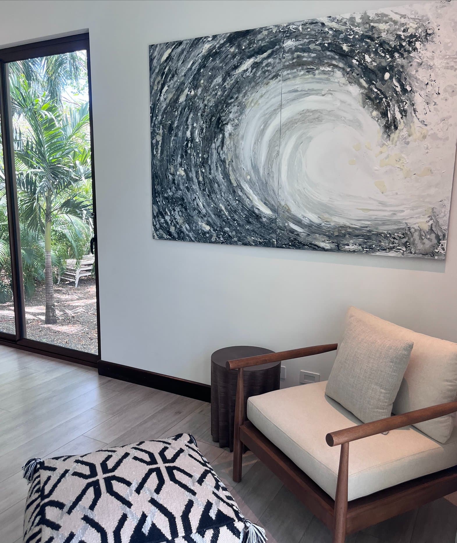 An original painting by Malu Moreira installed in a home — collected work 62, Guanacaste, Costa Rica