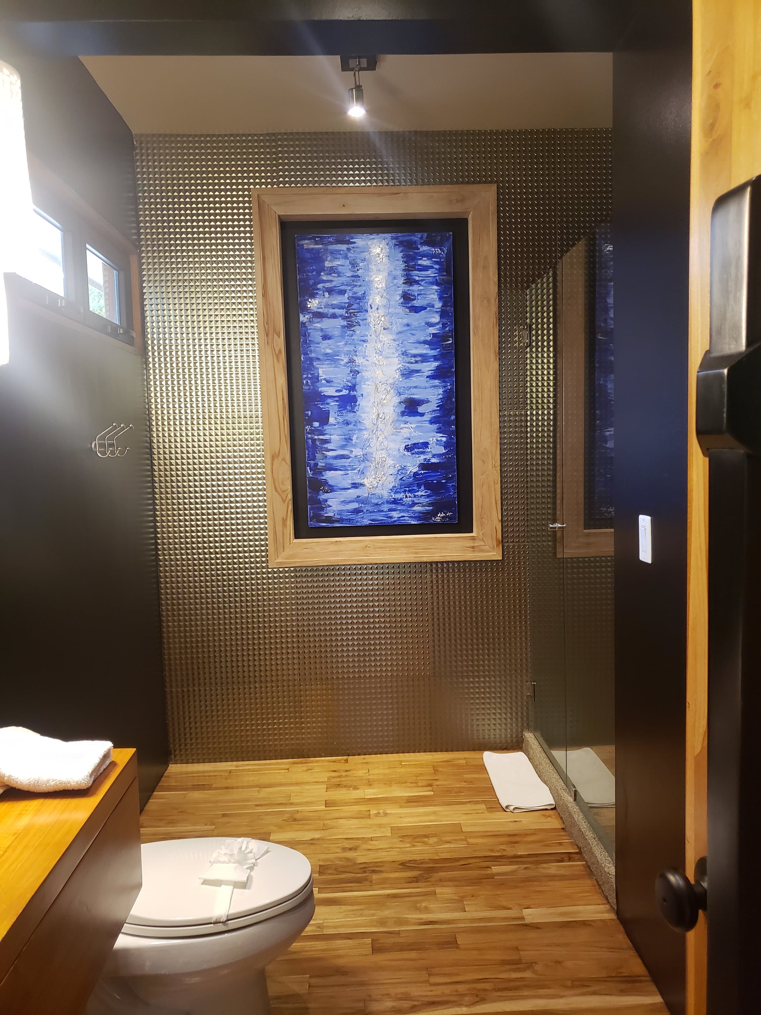 An original painting by Malu Moreira installed in a home — collected work 64, Guanacaste, Costa Rica