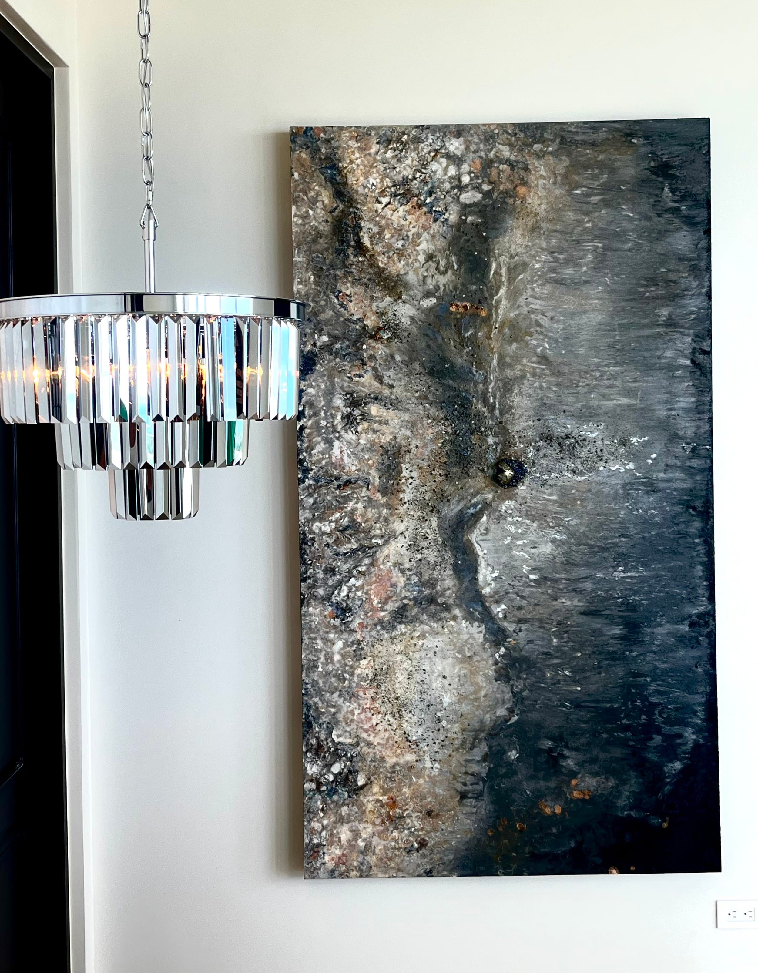 An original painting by Malu Moreira installed in a home — collected work 68, Guanacaste, Costa Rica