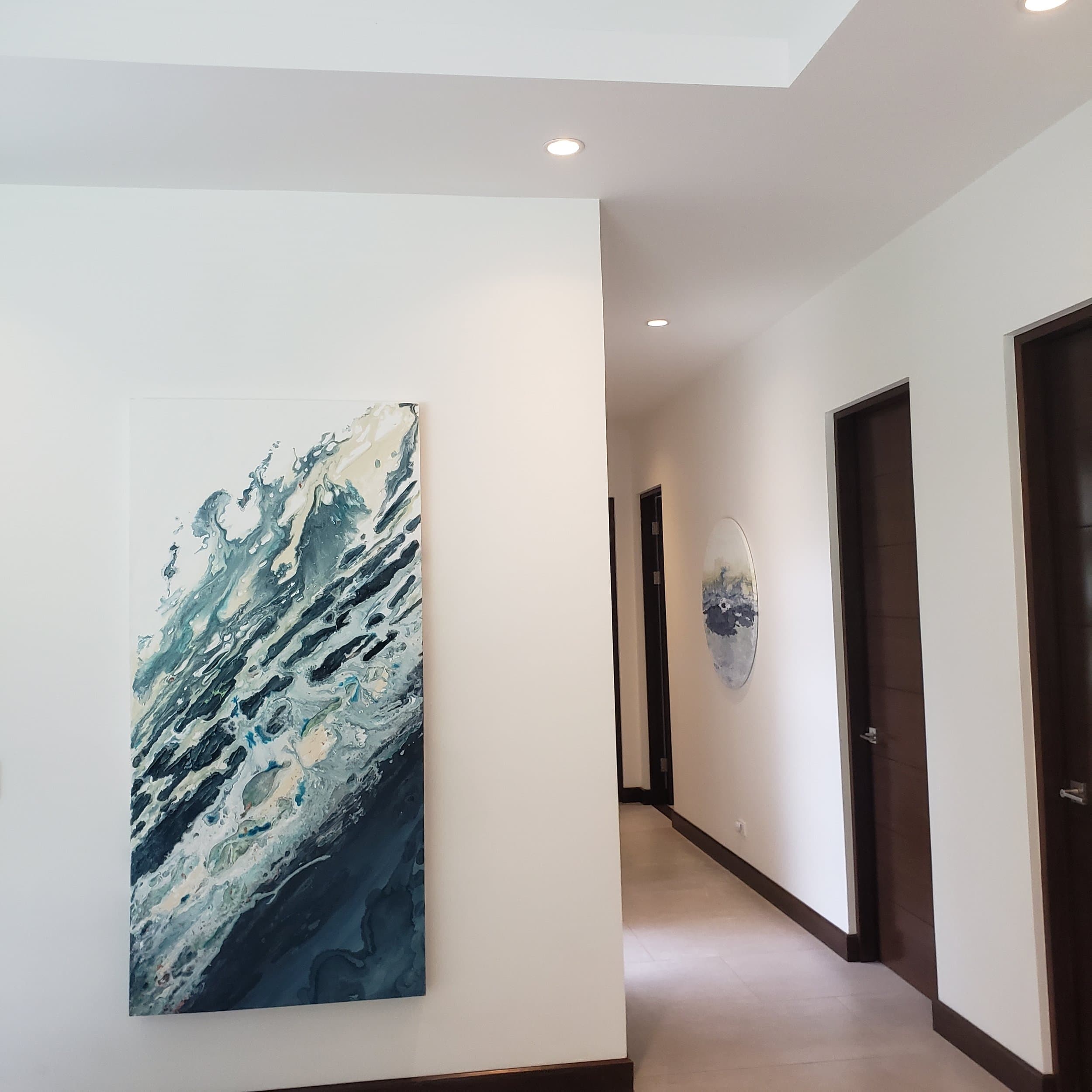 An original painting by Malu Moreira installed in a home — collected work 71, Guanacaste, Costa Rica
