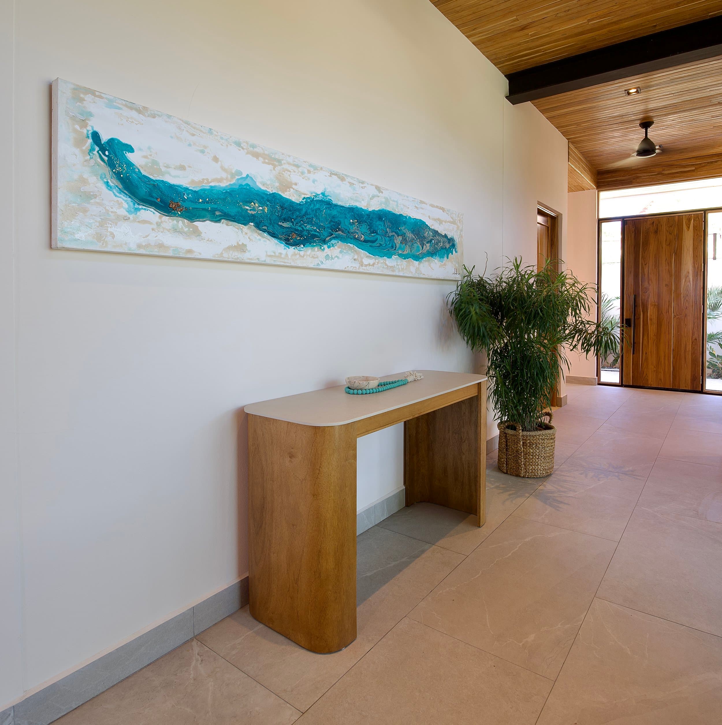 An original painting by Malu Moreira installed in a home — collected work 72, Guanacaste, Costa Rica