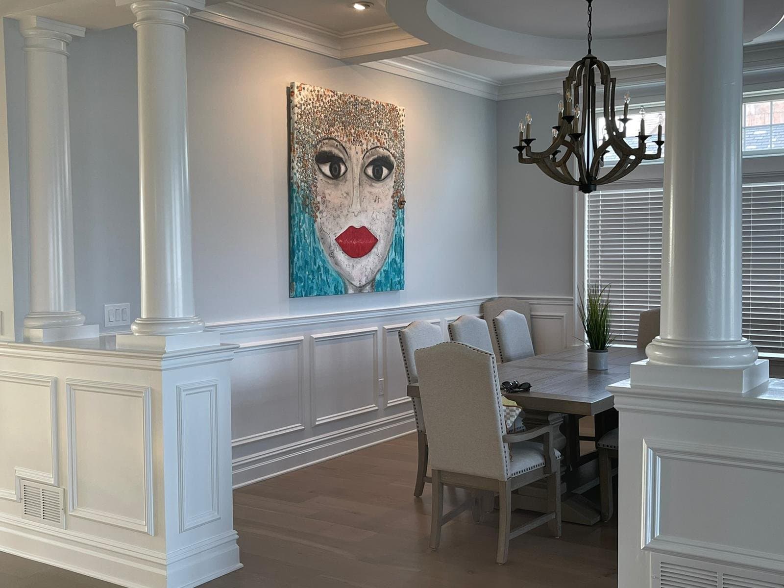 An original painting by Malu Moreira installed in a home — collected work 75, Guanacaste, Costa Rica