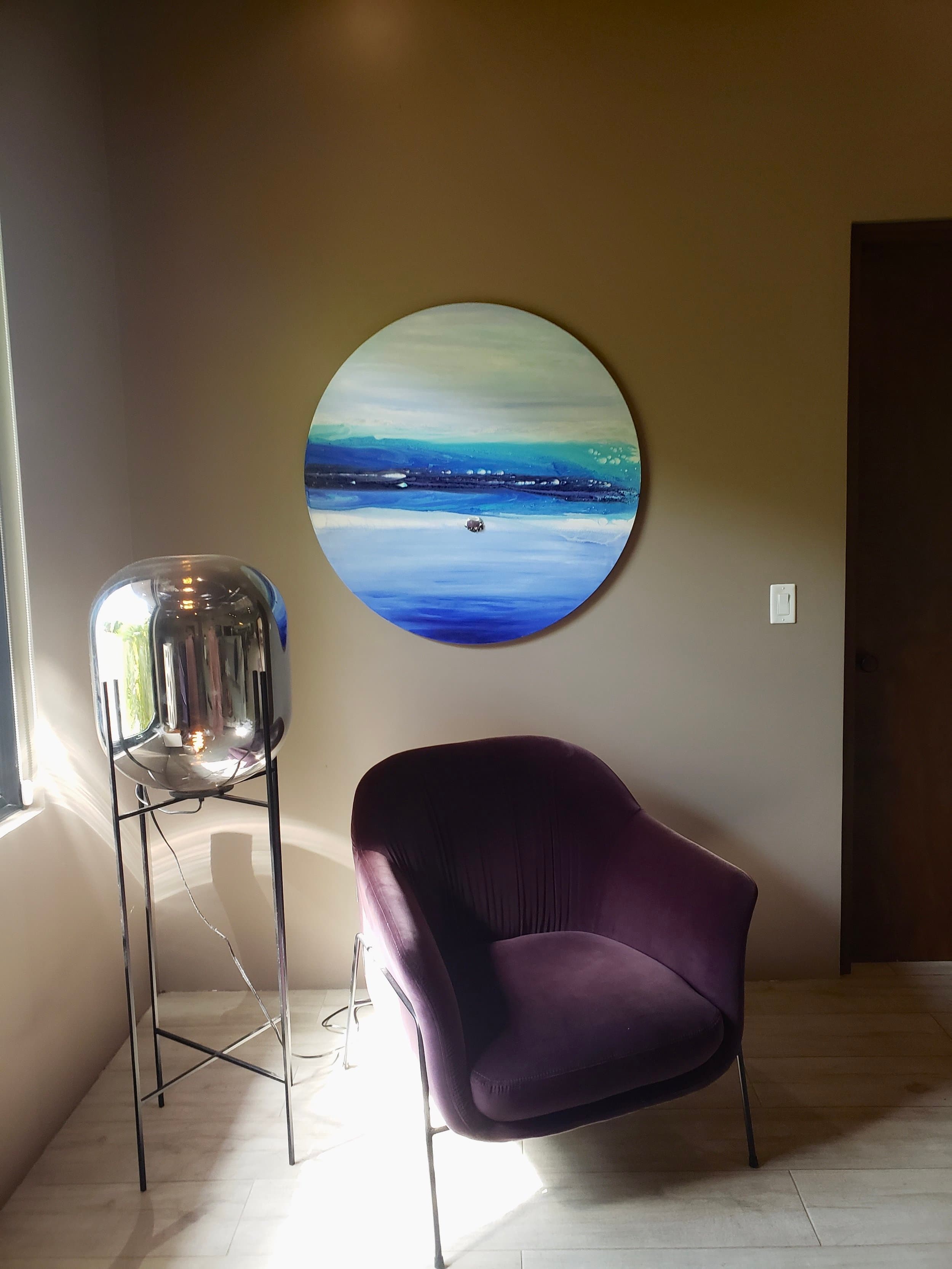 An original painting by Malu Moreira installed in a home — collected work 77, Guanacaste, Costa Rica