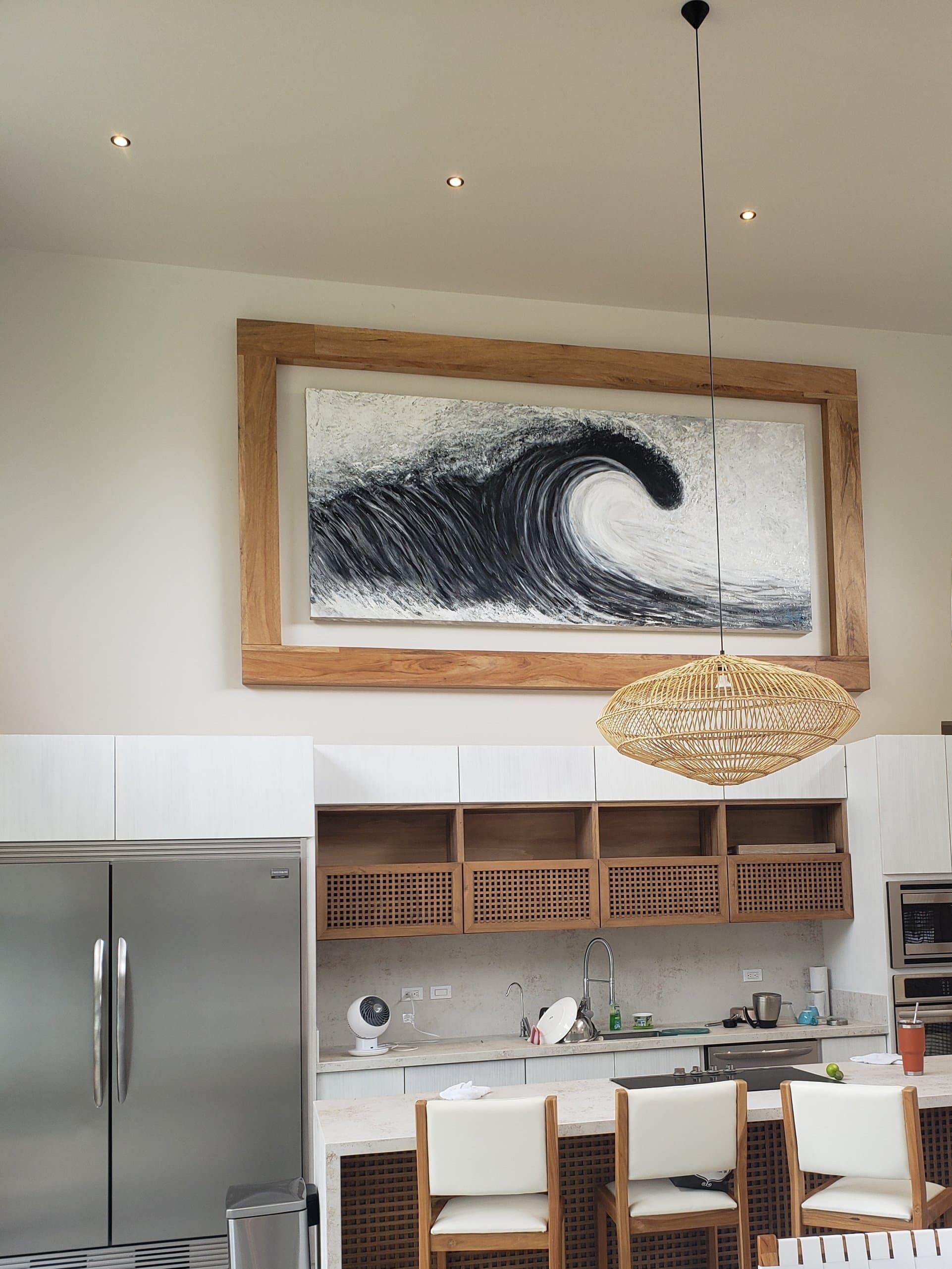 An original painting by Malu Moreira installed in a home — collected work 83, Guanacaste, Costa Rica