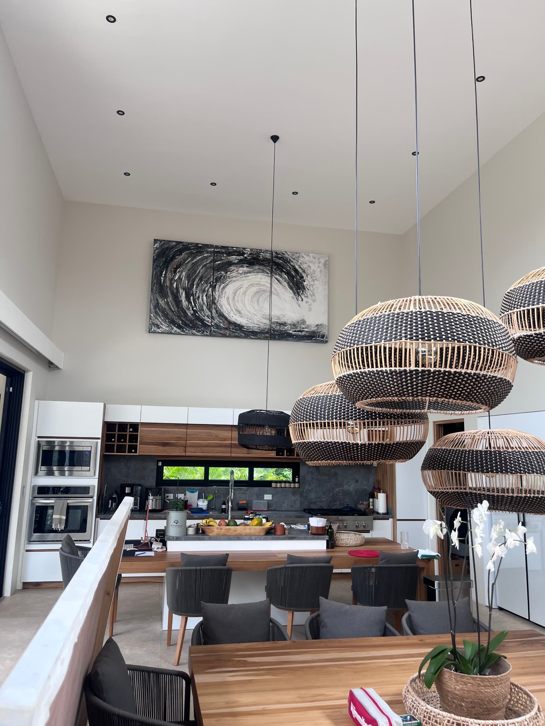 An original painting by Malu Moreira installed in a home — collected work 6, Guanacaste, Costa Rica