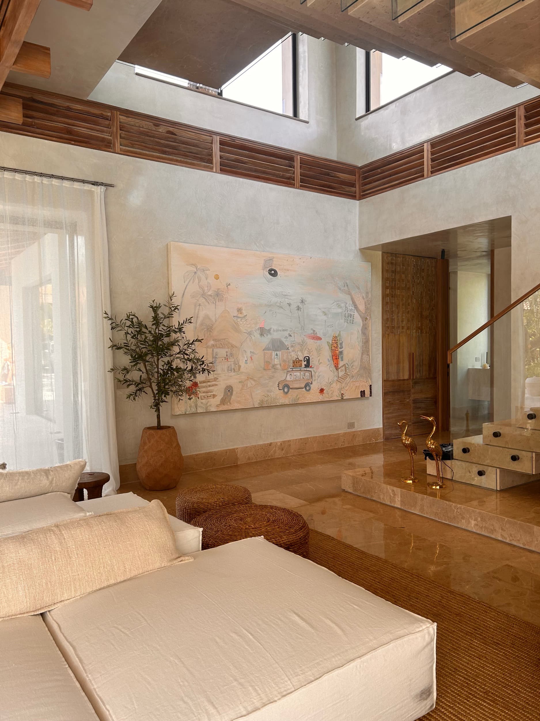 An original painting by Malu Moreira installed in a home — collected work 5, Guanacaste, Costa Rica