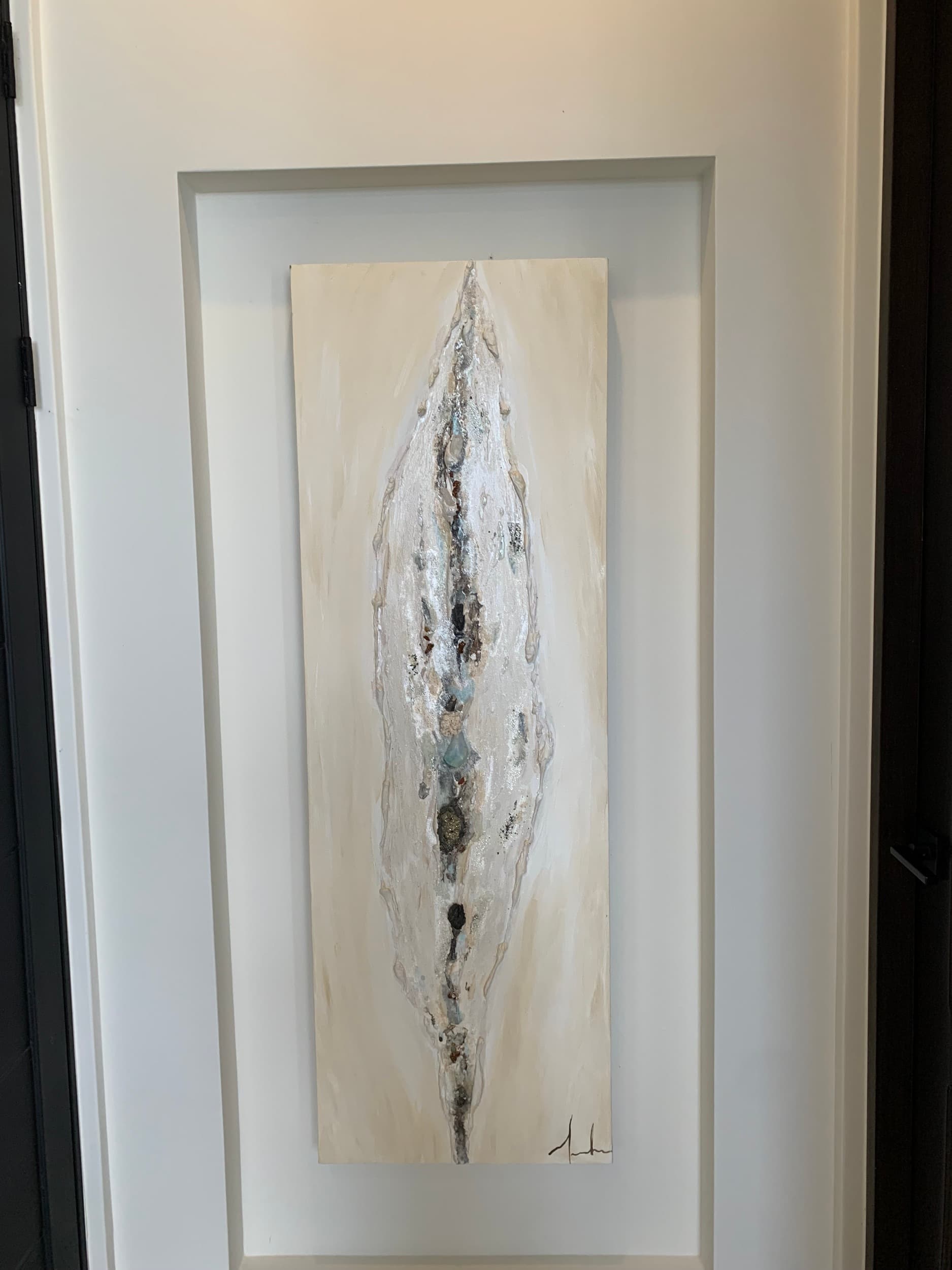 An original painting by Malu Moreira installed in a home — collected work 8, Guanacaste, Costa Rica