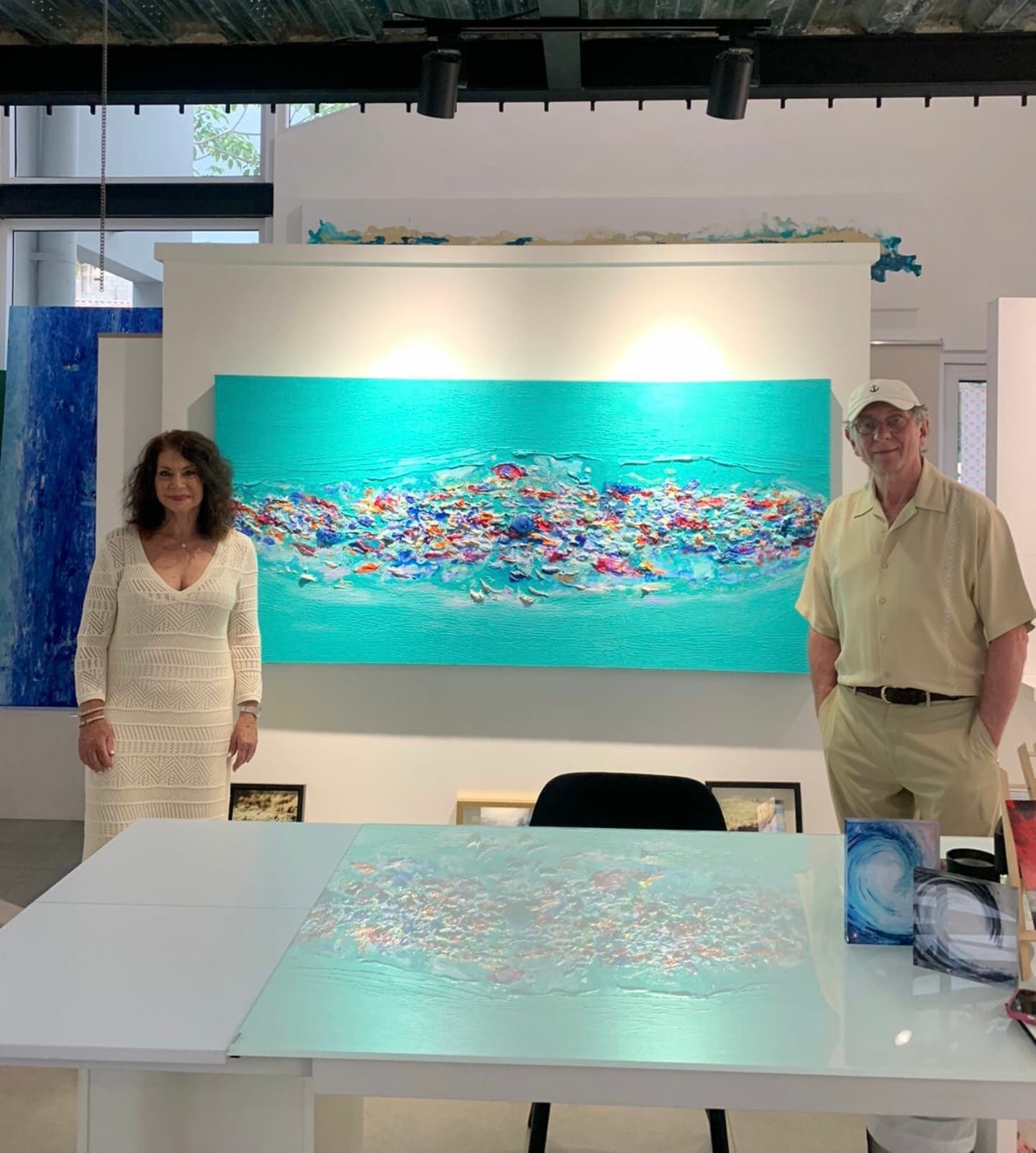 An original painting by Malu Moreira installed in a home — collected work 14, Guanacaste, Costa Rica