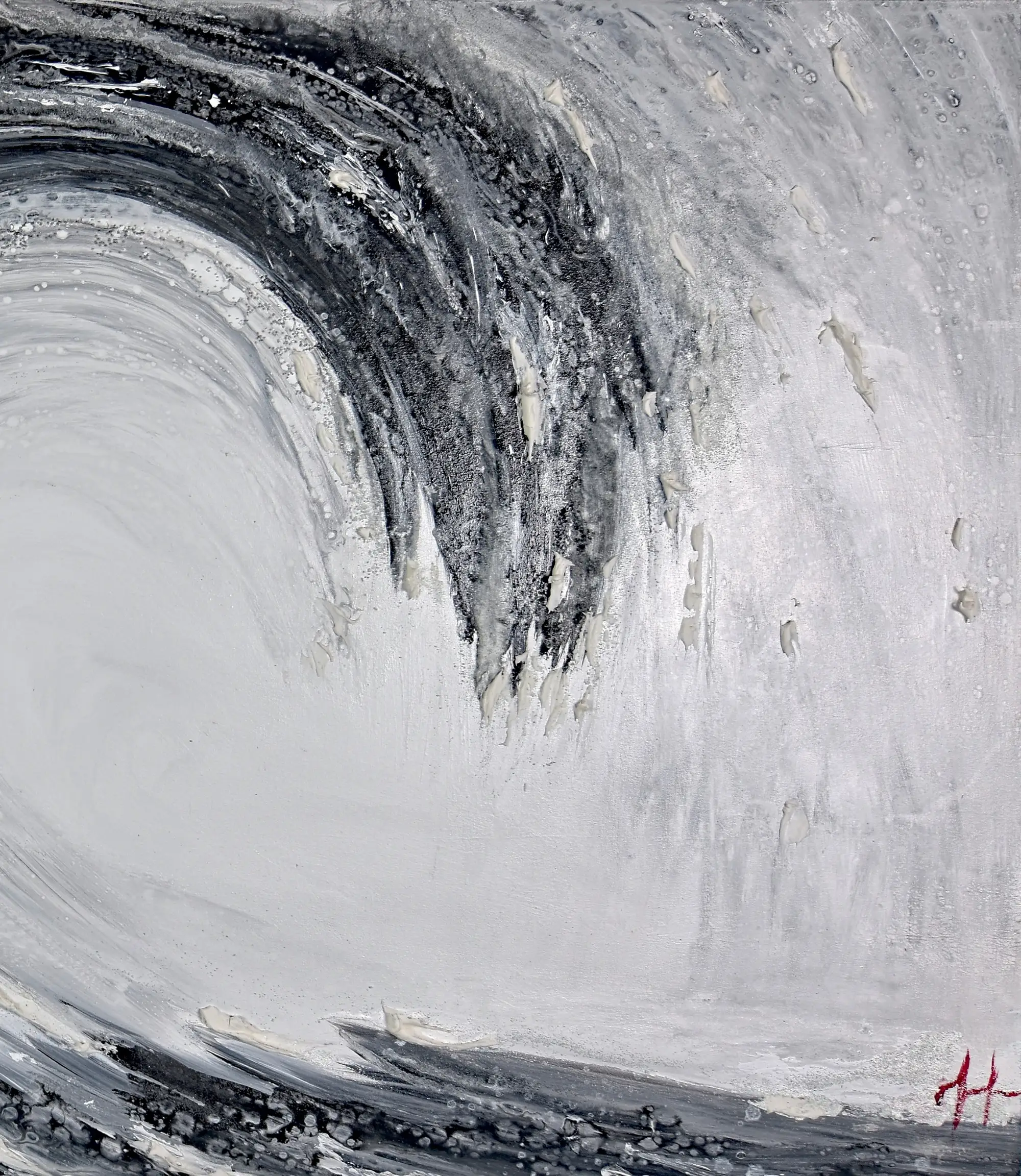 Black waves — installed view