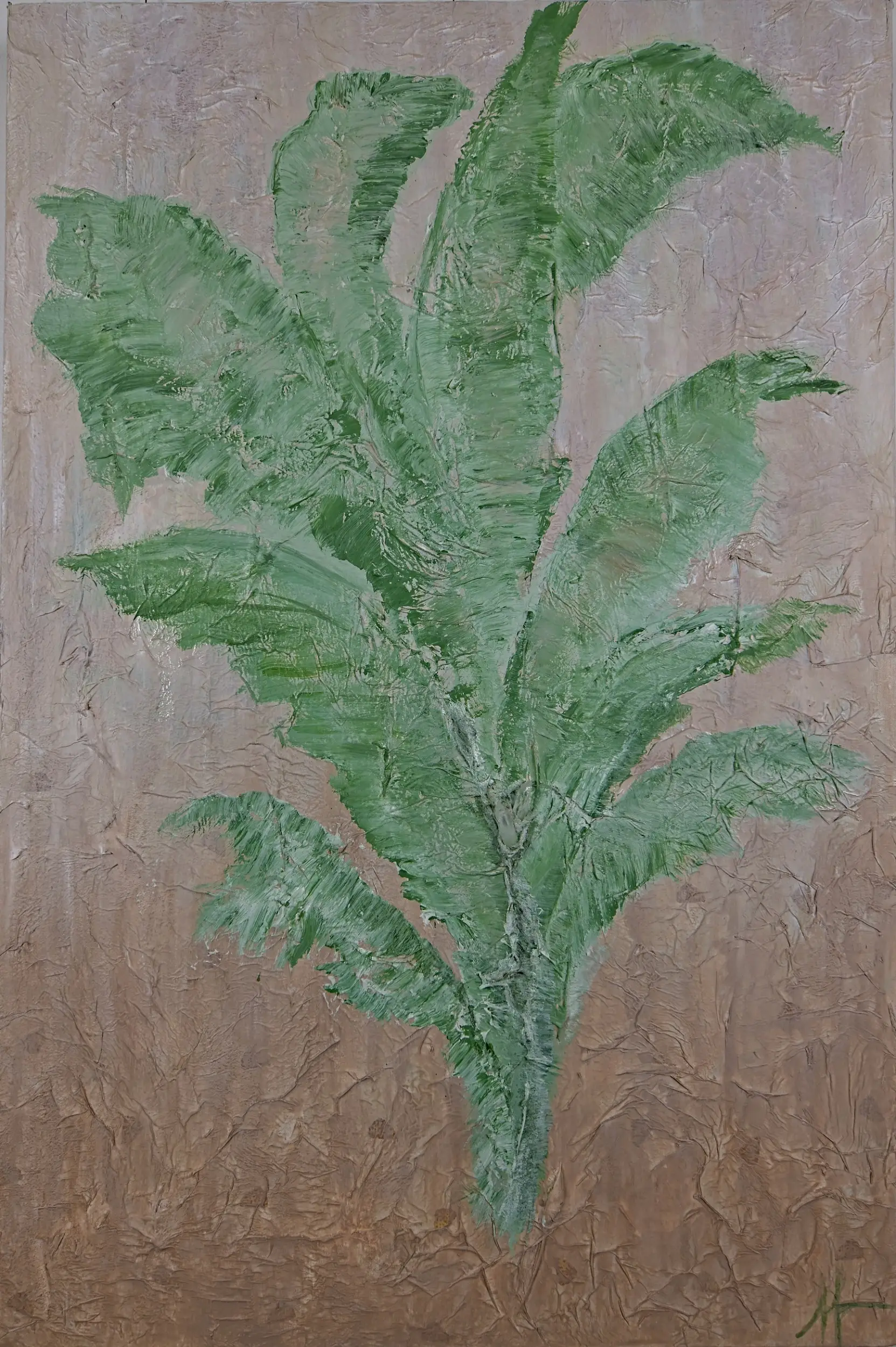 Banana Tree — original acrylic on canvas by Malu Moreira, 120 × 80 cm (47.2" × 31.5")