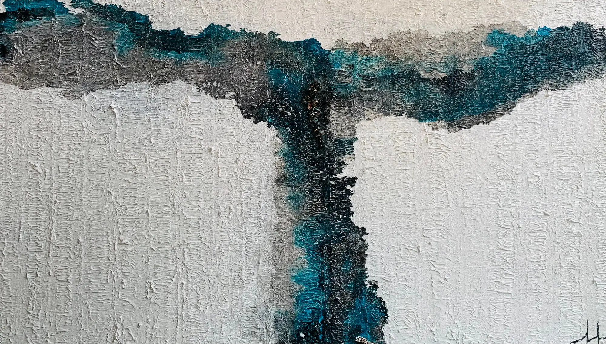 Cola de Ballena 2 — original acrylic on canvas by Malu Moreira, 220 × 140 cm (86.6" × 55.1")